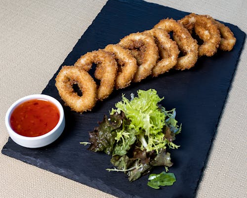 Fried Calamari on an Earthenware