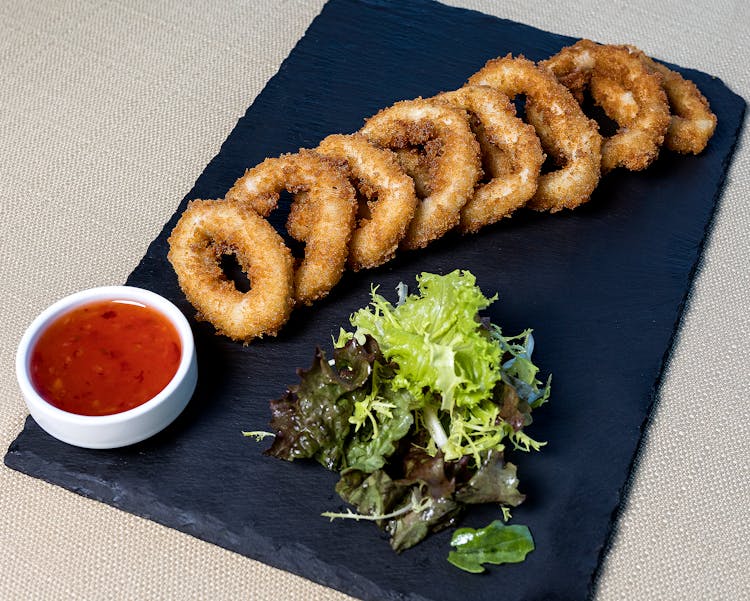 Fried Calamari On An Earthenware