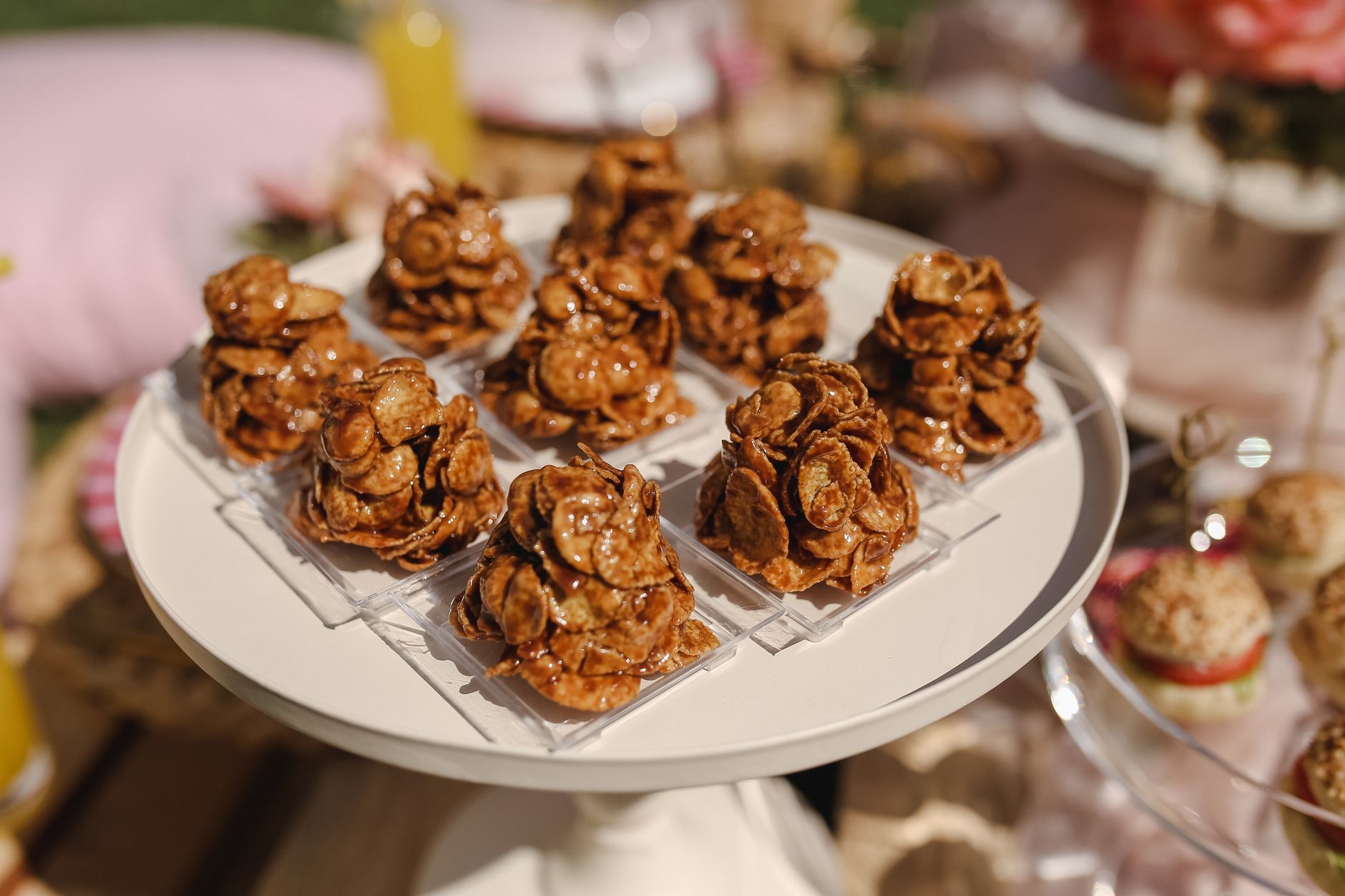 Chocolate corn flakes clusters on parchment paper