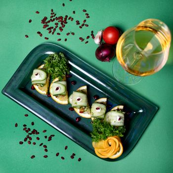 Dolma grape leaves plate