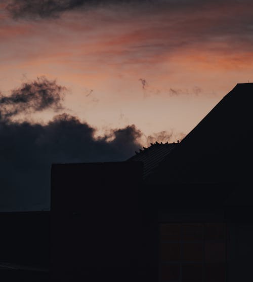 Gratis arkivbilde med hus, kveld-sky, silhuett