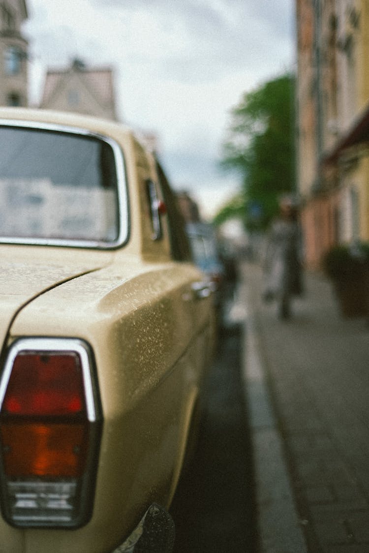 Close Up Of Car Livery With Raindrops