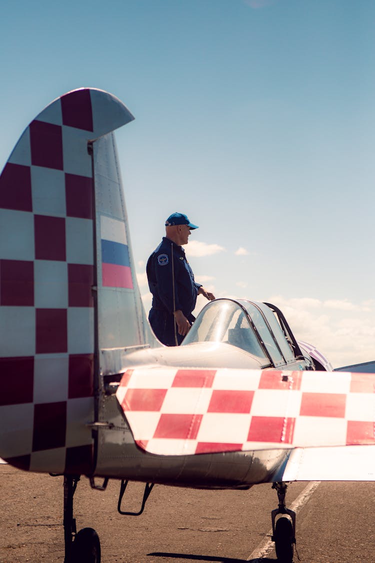 Man Standing On A Glider