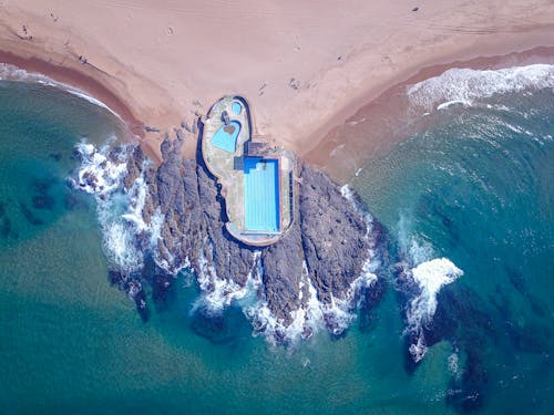 Swimming Pools on Top of Rock Formation 