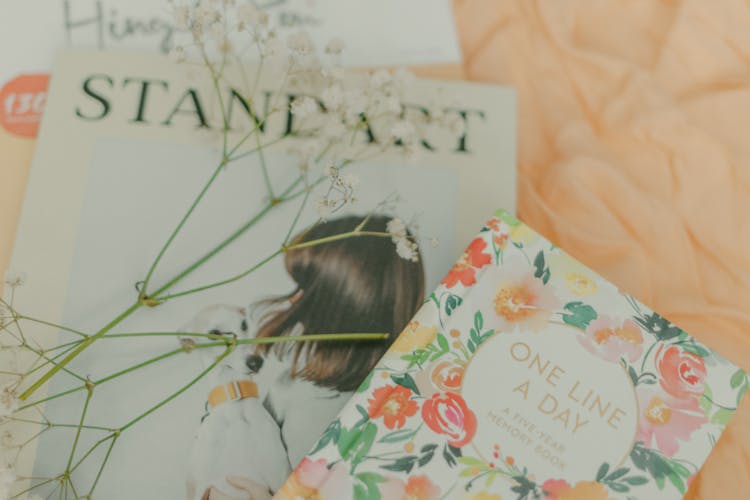 Pile Of Diary And Magazines 