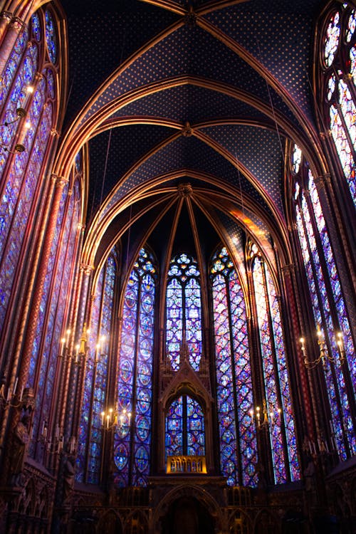 Black and Blue Cathedral Interior