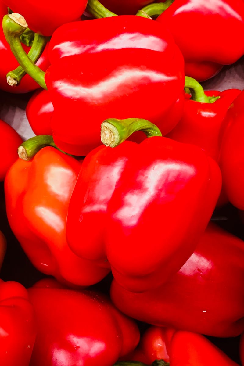 Bundles of Red Bell Peppers