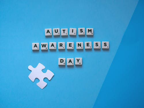 
Letter Tiles on a Blue Surface