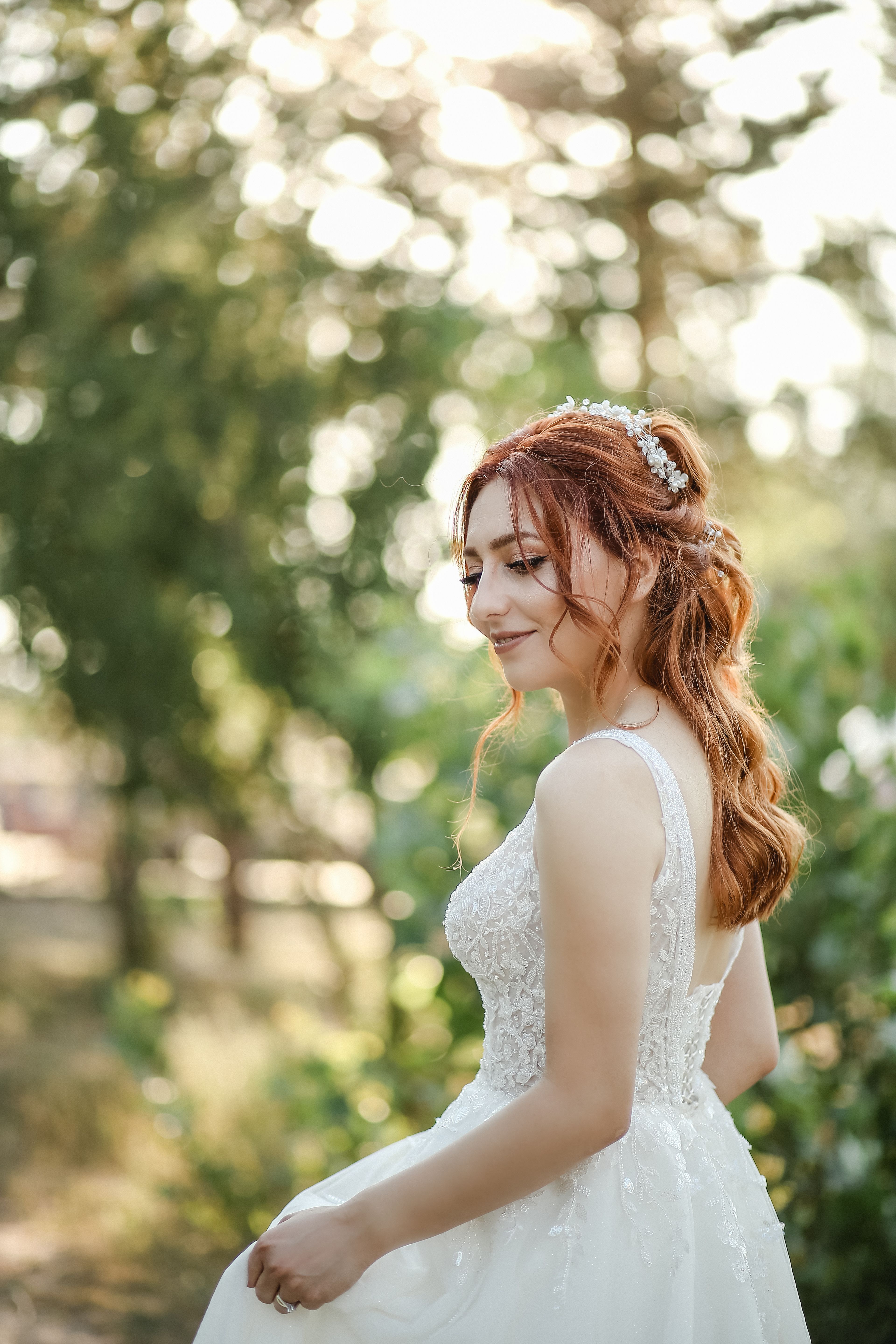 Smiling Woman in Wedding Dress · Free Stock Photo