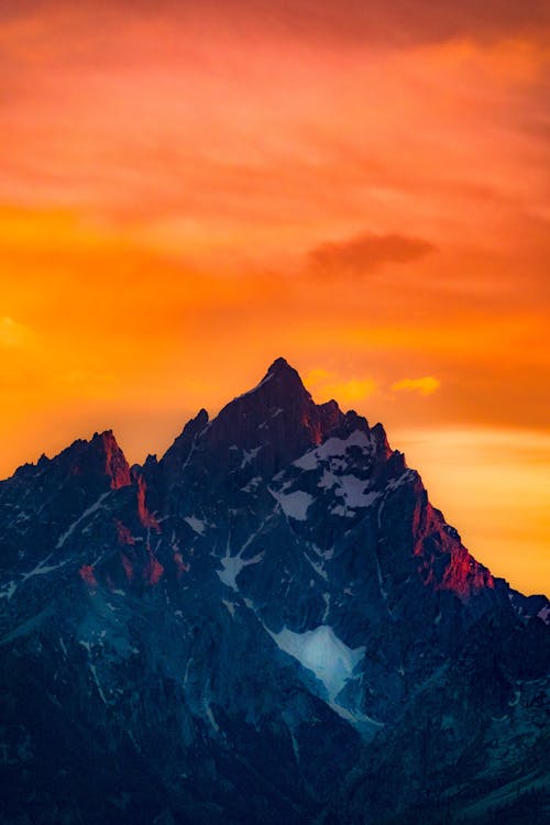 Snow Covered Mountain during Sunset