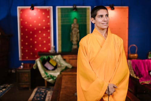 Free A Man Wearing a Monk's Robe Stock Photo