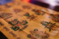 Symbolic Prints on a Textile