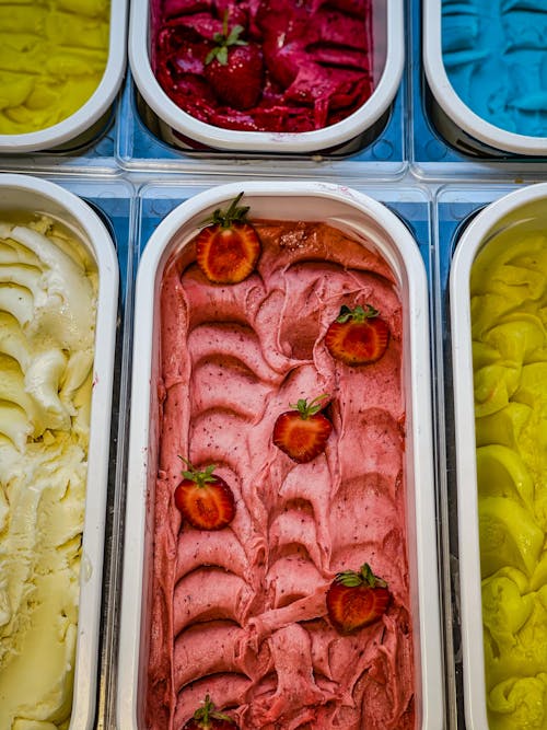 Gelato Ice Creams on Trays