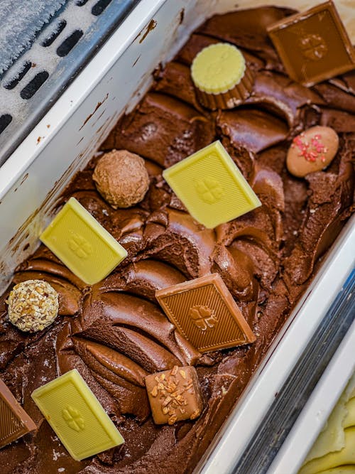 Chocolate Ice Cream in Close Up Shot