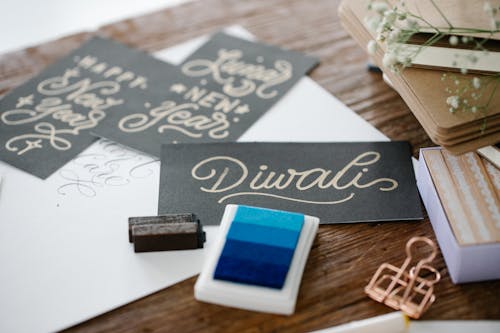 Calligraphy on Black Cardboards