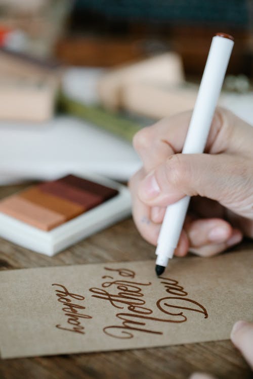 Close-up of Making a Mother's Day Card