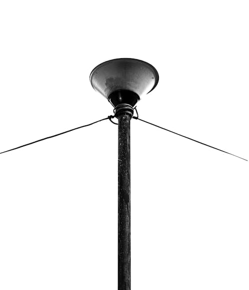 Grayscale Photo of Street Light