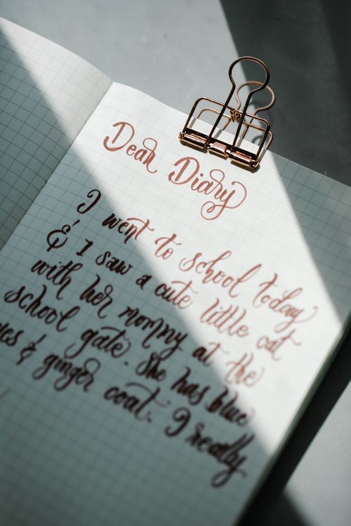 Handwriting on a Personal Diary · Free Stock Photo