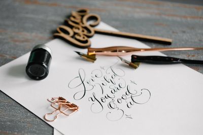 Finished calligraphy piece — photo by Katya Wolf on Pexels