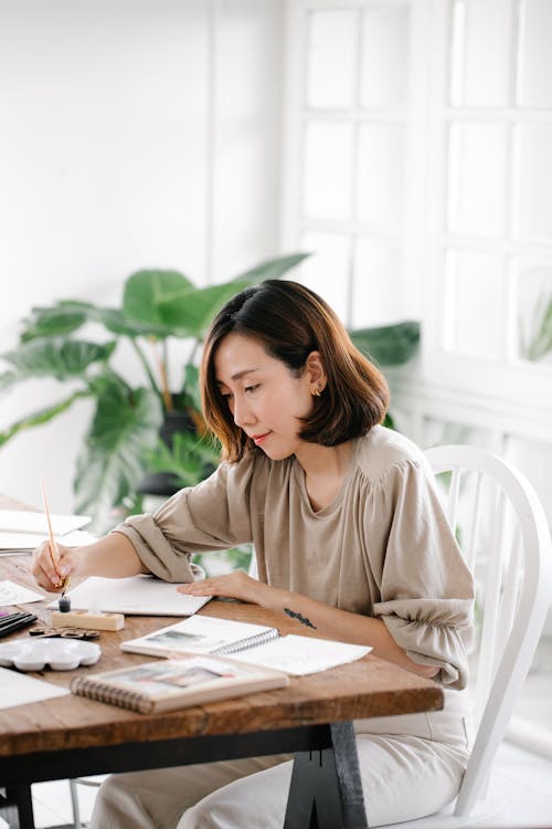 Artistic Woman Doing an Artwork