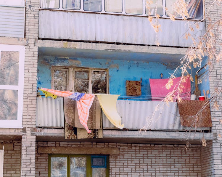 Clothes Hanged Outside The Balcony