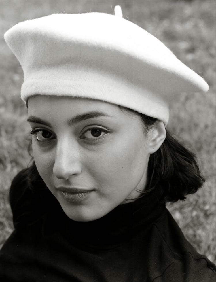 Pretty Woman Wearing A Beret Hat