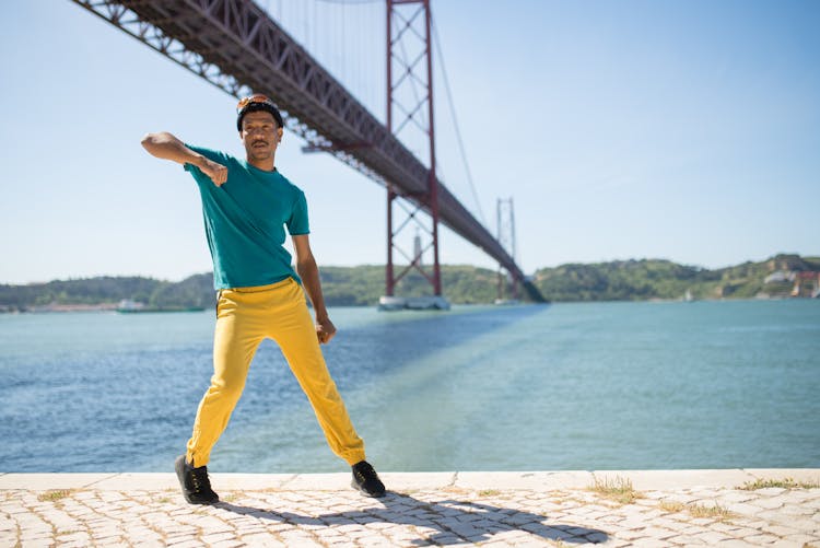 A Man Dancing On The Street