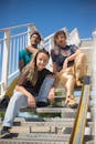 Friends Sitting on the Stairs