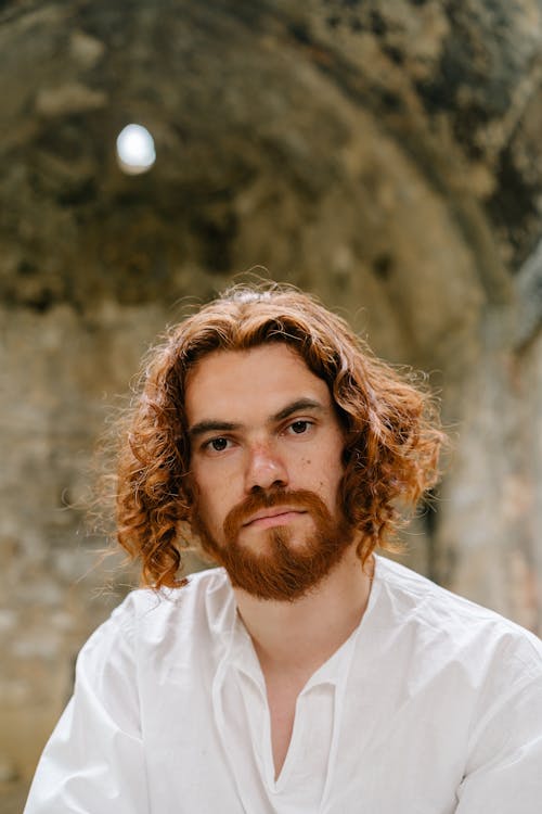 Close-up Shot of a Man Wearing White Clothes