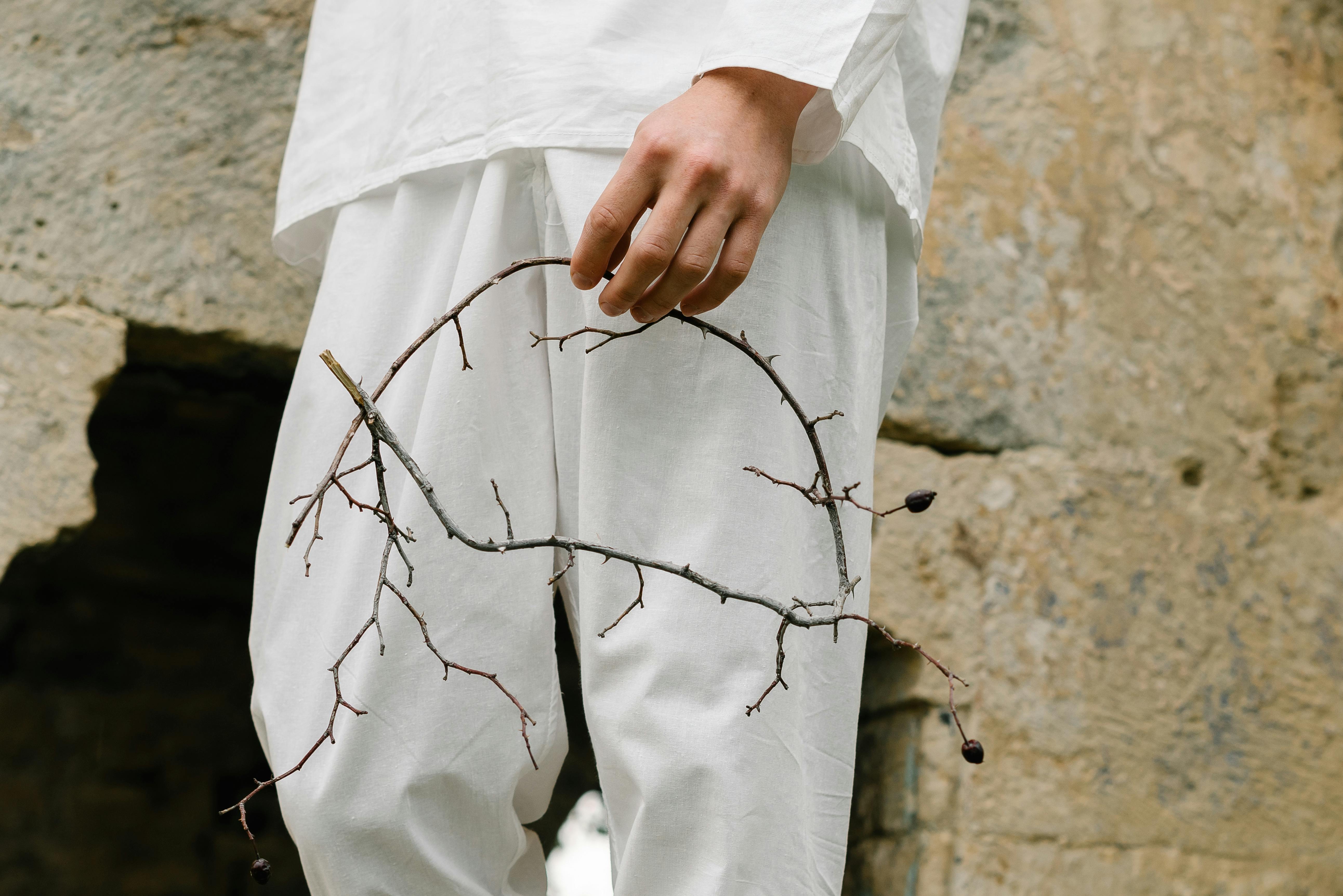 White Pants and Bag on Bed · Free Stock Photo