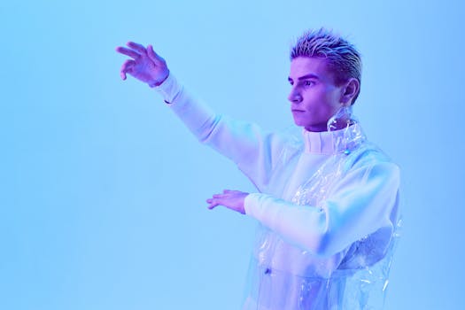 Immagine gratuita di abbigliamento di plastica, abbigliamento futuristico, blu vivido