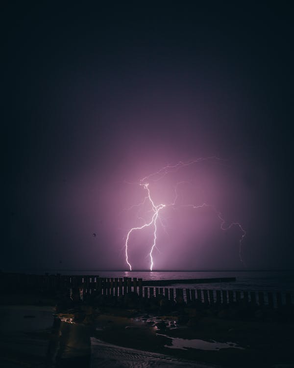 Lightning Above Sea Water