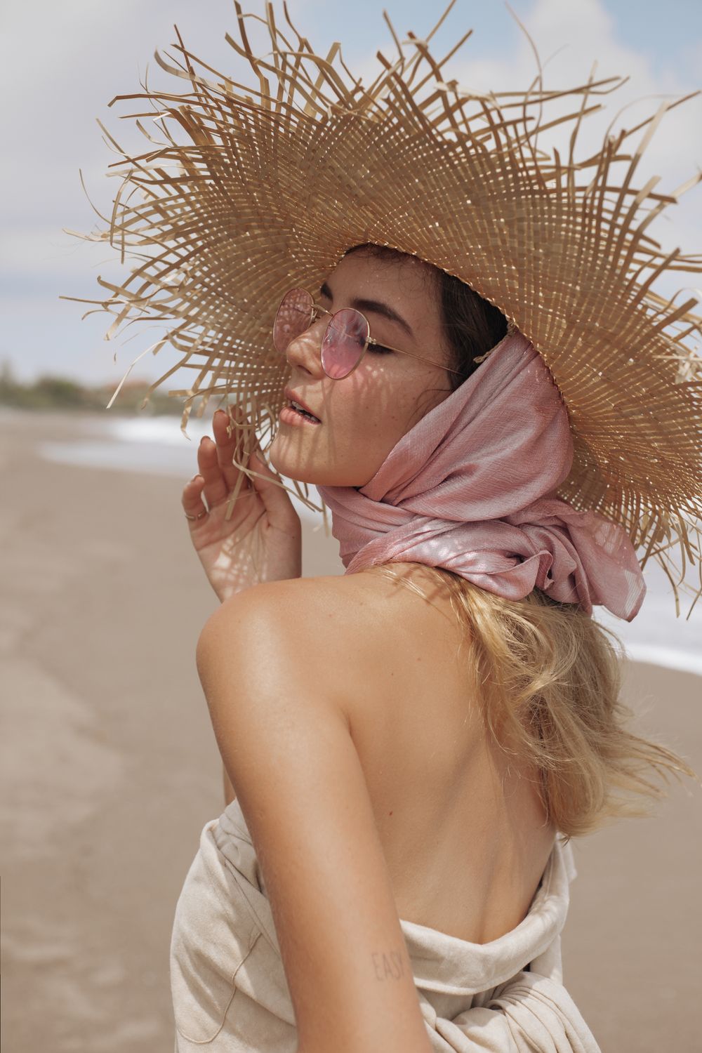 Woman in Hat on Beach · Free Stock Photo