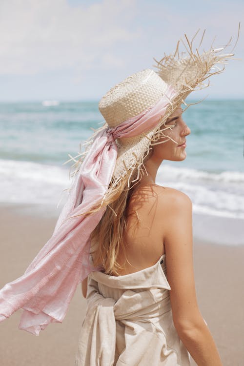 Back View of a Woman wearing Hat 