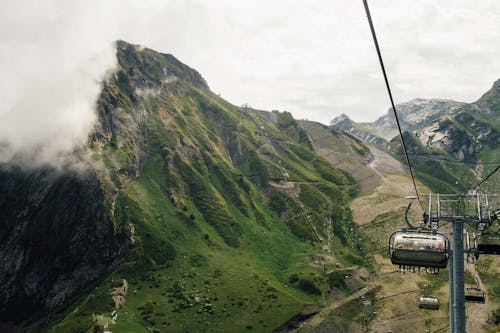 Free Cable Cars over Valley Stock Photo