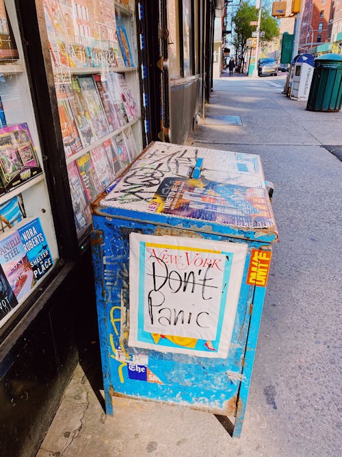 Free Magazine Stall on Street Sidewalk Stock Photo