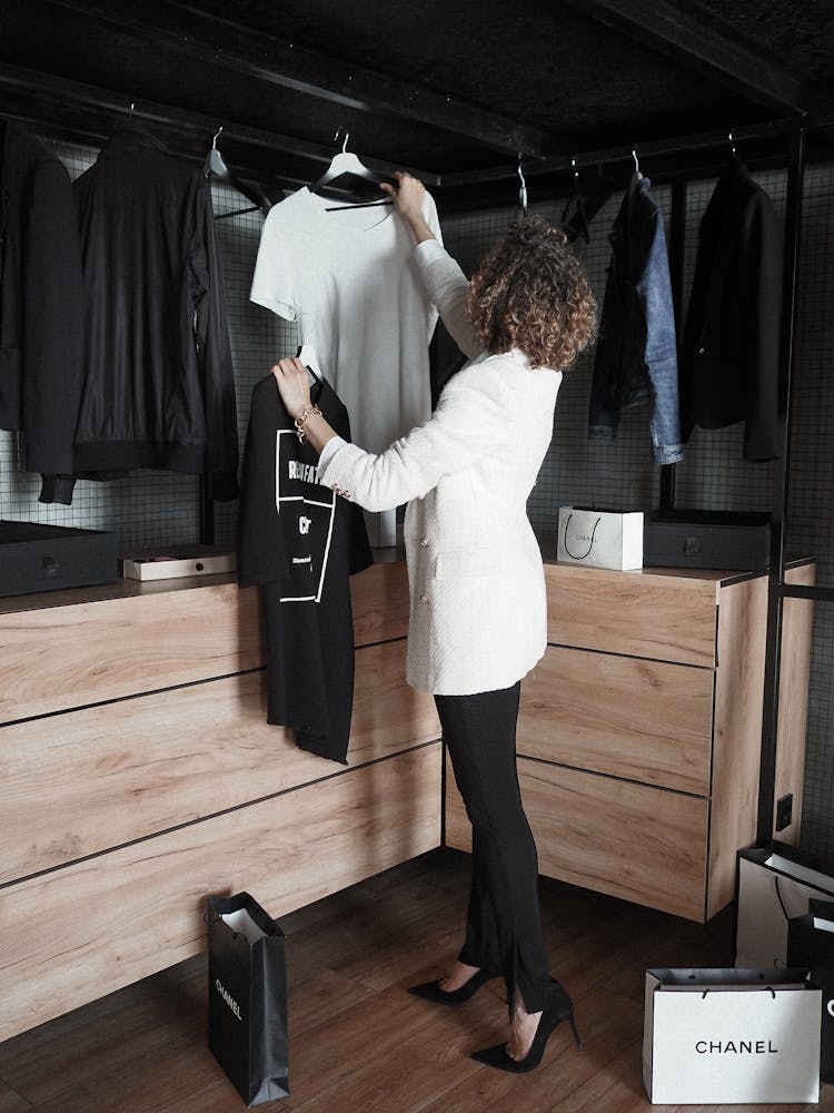 Woman Fixing Her Clothes