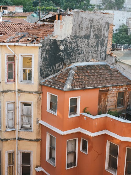 Old Apartment Buildings in a City