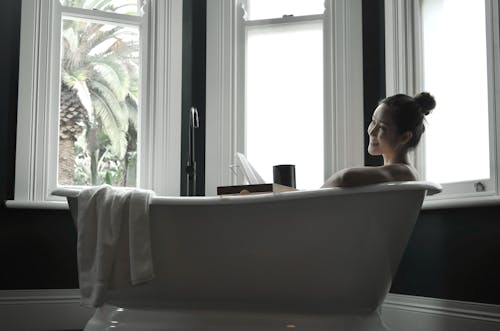 Free A Woman in a Bathtub Stock Photo