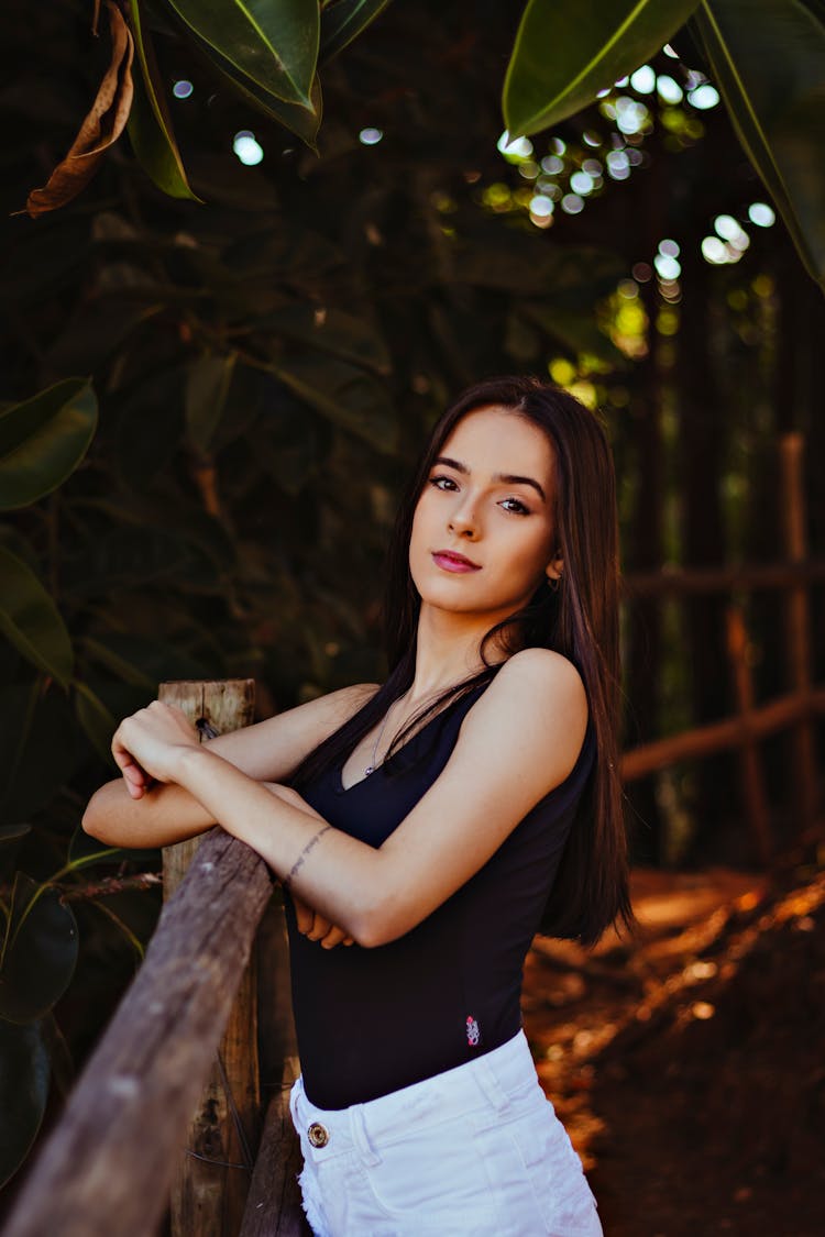 Beautiful Lady Wearing Black Tank Top