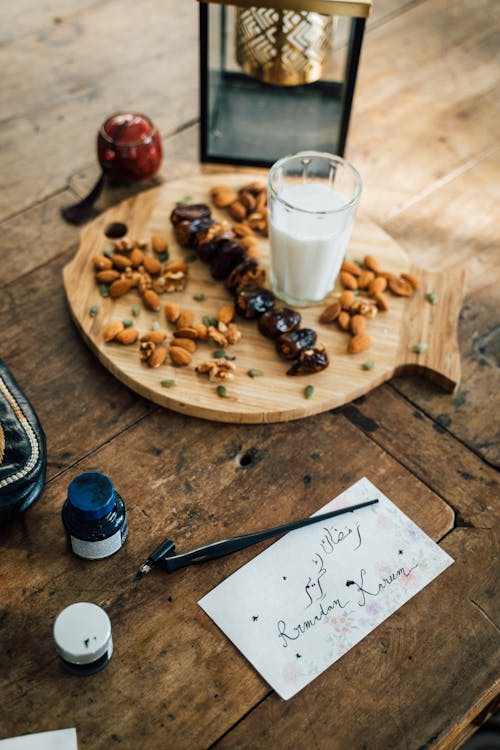 Close-Up Shot of Nuts and Dates