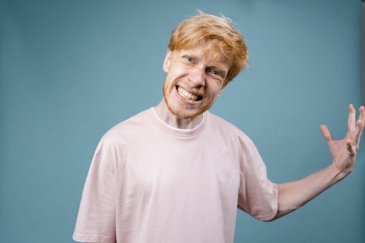 Man in Pink T-shirt Smiling