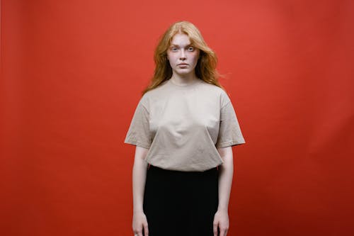 A Woman in Beige Shirt