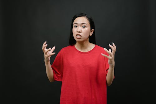 Free Photo of a Woman in Red Shirt Stock Photo