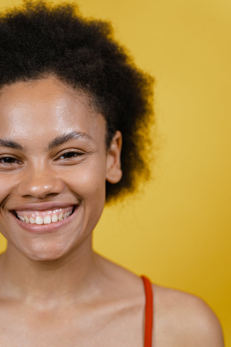 Happy Woman In Close Up Photography