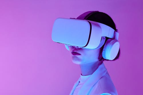 Free A Woman Using Virtual Goggles Stock Photo