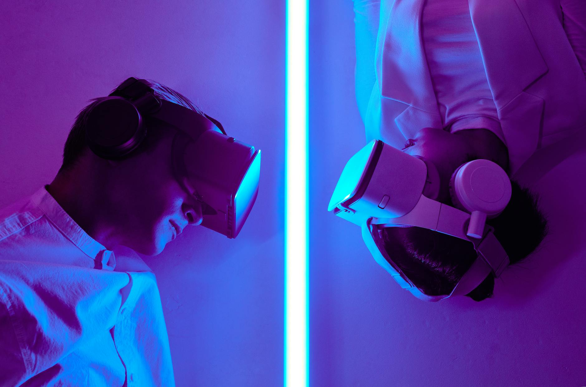 Close-Up Shot of Two People Playing VR Box