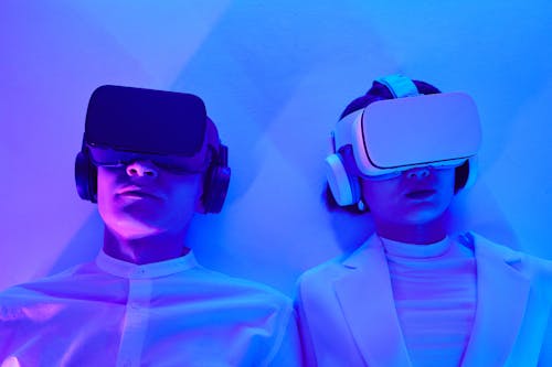 Free Close-Up Shot of Two People Playing VR Box Stock Photo