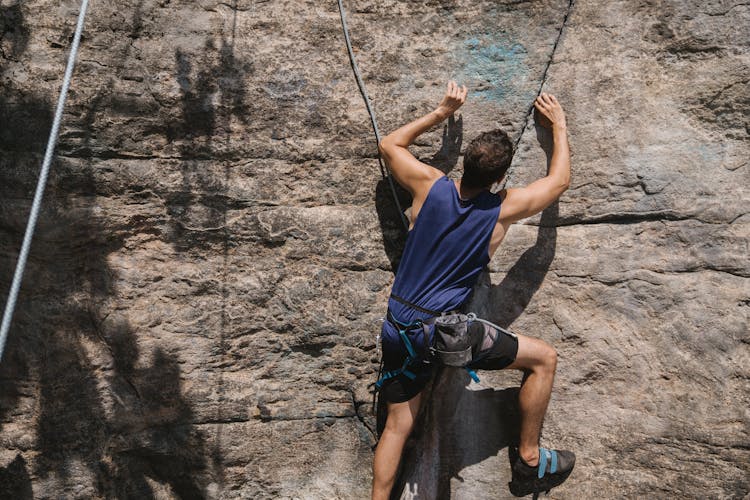 A Person Doing Rock Climbing