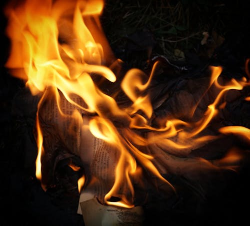 Close-Up Shot of Burning Papers